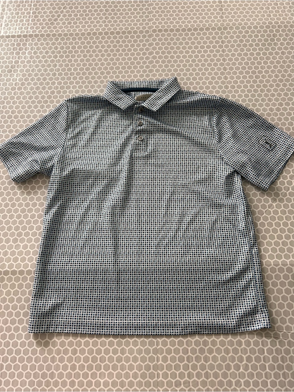 Youth Boys  Micro-Check Polo Shirt Size Youth L